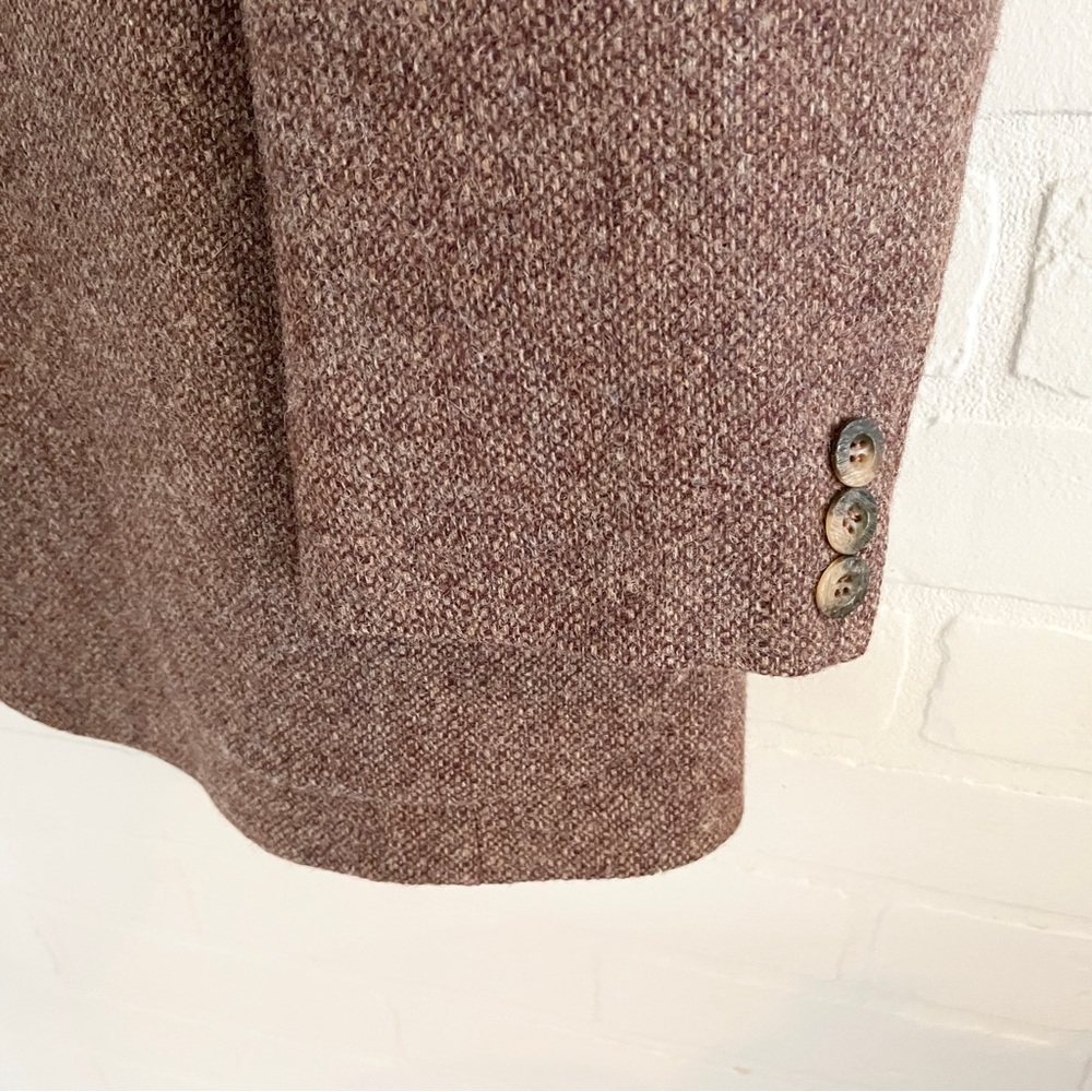 Vintage Wool Tweed Blazer Brown Heritage Power Jacket Canada Size 44S - Picture 7 of 16